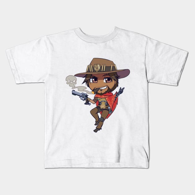 Chibi McCree Kids T-Shirt by RidicBird